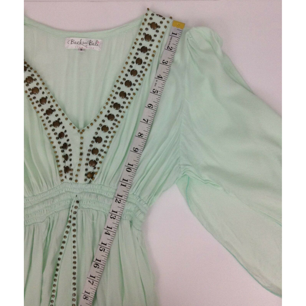 Back From Bali Women's Bathing Suit Cover with Beaded Deep V Neck Size S -XS - Picture 8 of 10